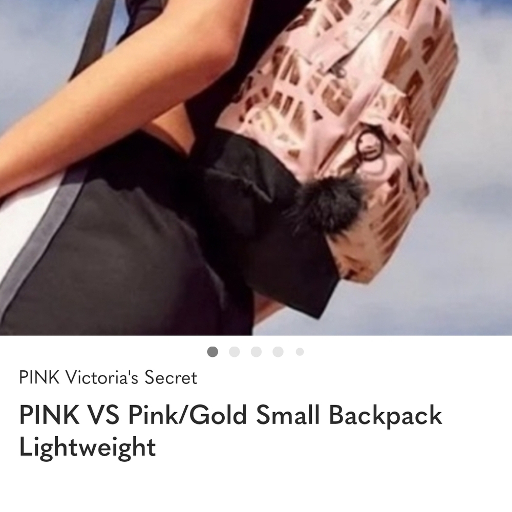 PINK Victoria's Secret Pink Backpack with Gold Logo Accents